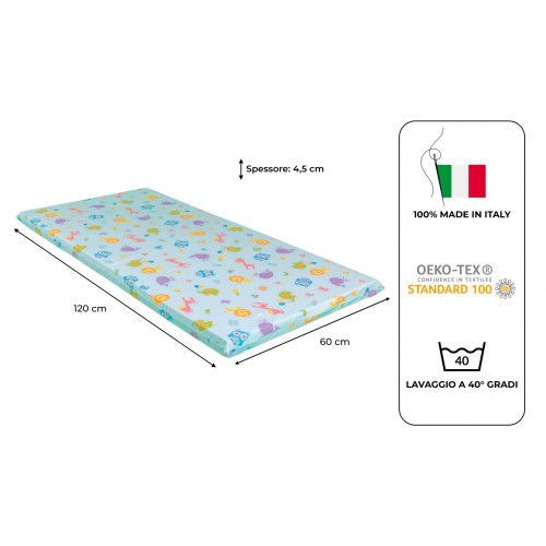 MATERASSINO PIEGHEVOLE CON BORSA FANTASIA AZZURRO MATERASSINO PIEGHEVOLE CON BORSA FANTASIA AZZURRO