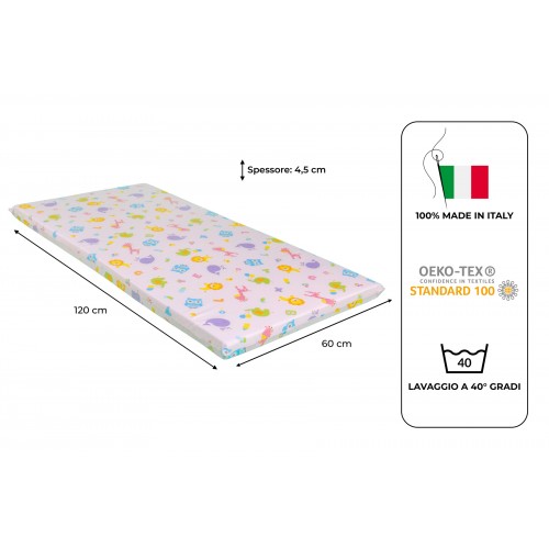 MATERASSINO PIEGHEVOLE CON BORSA FANTASIA ROSA